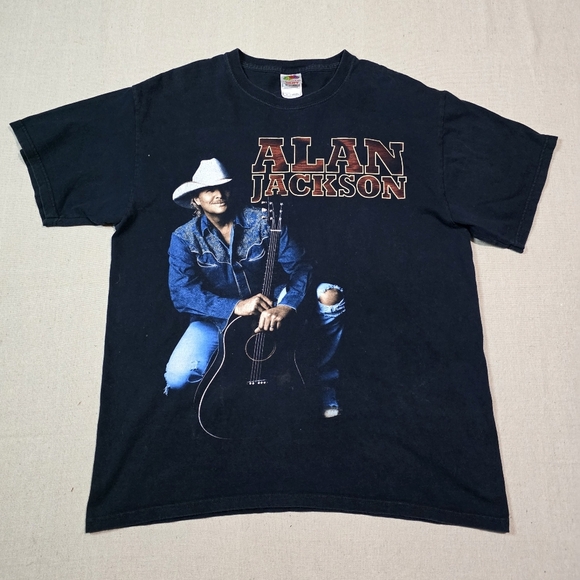 Alan Jackson Live In Concert Tour/ Concert Tee Shirt Black Size Large Graphic T - Picture 1 of 6